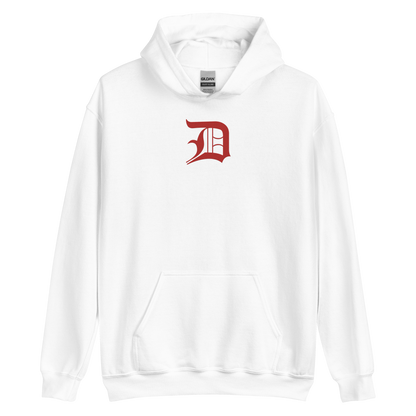 Detroit 'Old English D' Hoodie (Aliform Red) | Unisex Standard - Emb.