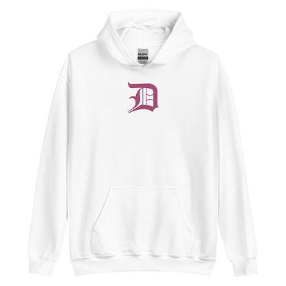 Detroit 'Old English D' Hoodie (Apple Blossom Pink) | Unisex Standard - Emb.