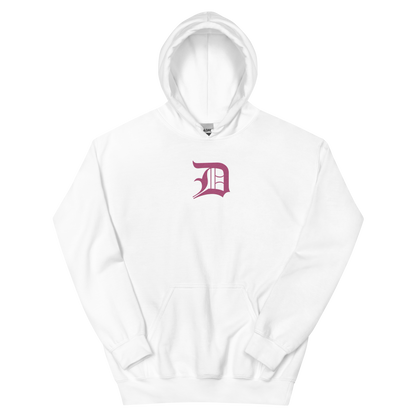 Detroit 'Old English D' Hoodie (Apple Blossom Pink) | Unisex Standard - Emb.