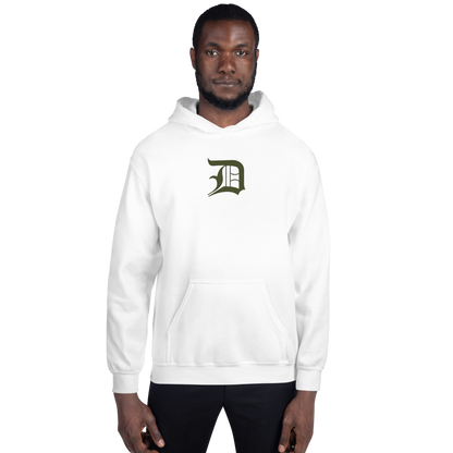 Detroit 'Old English D' Hoodie (Army Green) | Unisex Standard - Emb.