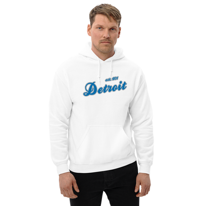 'Detroit EST. 1701' Hoodie (Azure Script Font) | Unisex Standard