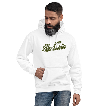 'Detroit EST. 1701' Hoodie (Army Green Script Font) | Unisex Standard