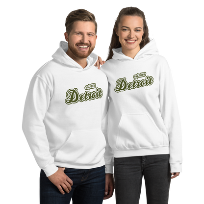 'Detroit EST. 1701' Hoodie (Army Green Script Font) | Unisex Standard