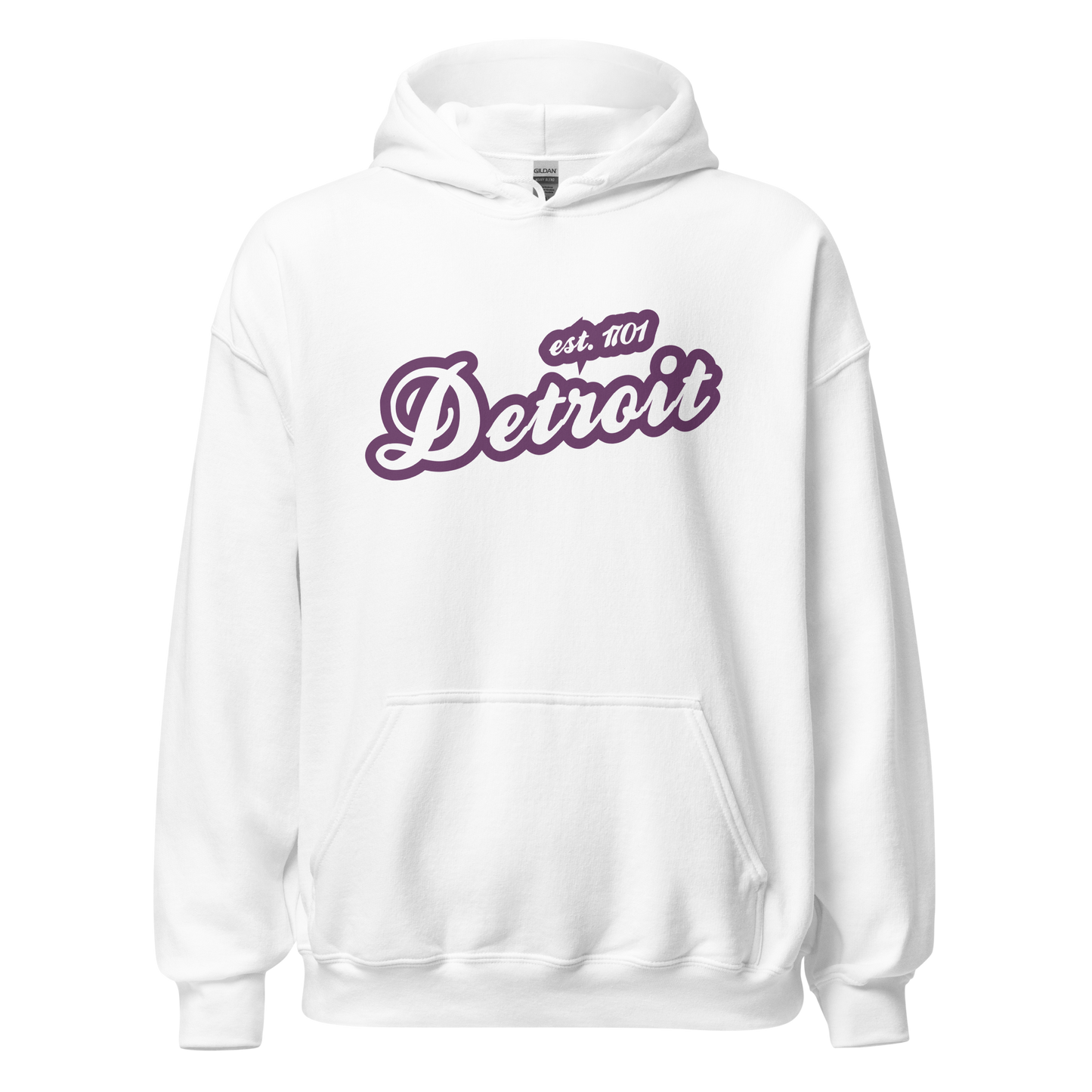 'Detroit EST. 1701' Hoodie (Plum Script Font) | Unisex Standard