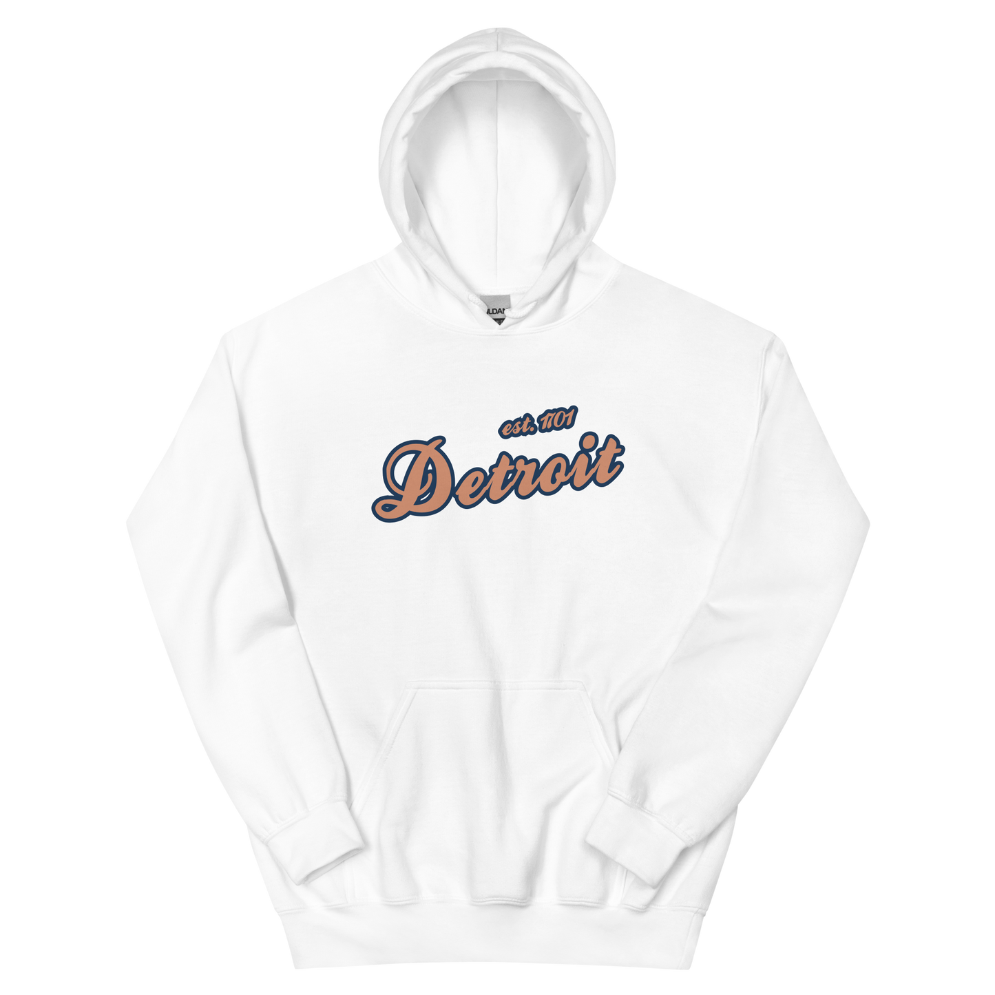 'Detroit EST. 1701' Hoodie (Copper Script Font) | Unisex Standard