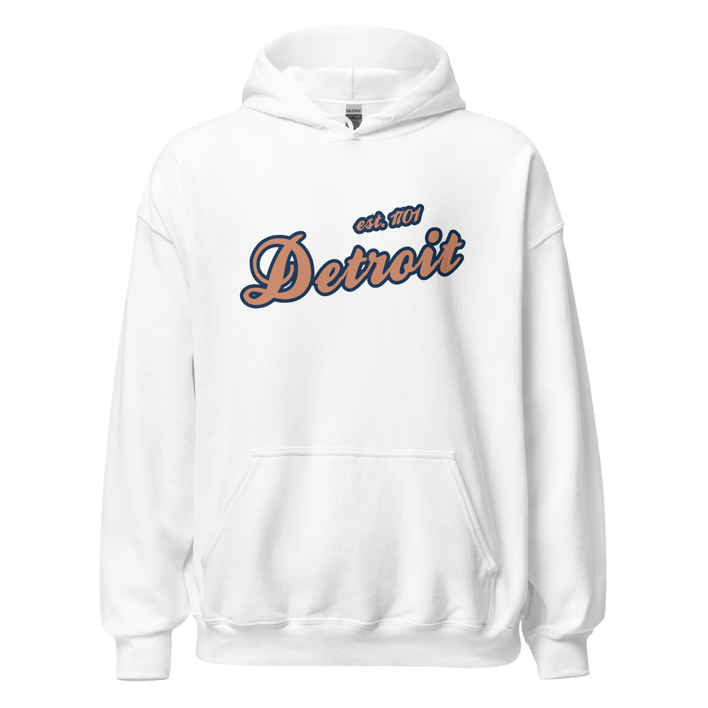 'Detroit EST. 1701' Hoodie (Copper Script Font) | Unisex Standard