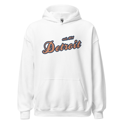 'Detroit EST. 1701' Hoodie (Copper Script Font) | Unisex Standard