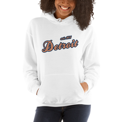 'Detroit EST. 1701' Hoodie (Copper Script Font) | Unisex Standard