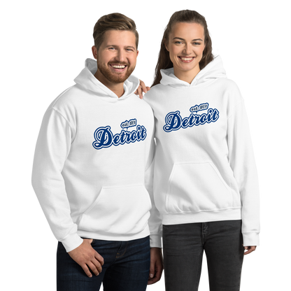 'Detroit EST. 1701' Hoodie (Dearborn Blue Script Font) | Unisex Standard