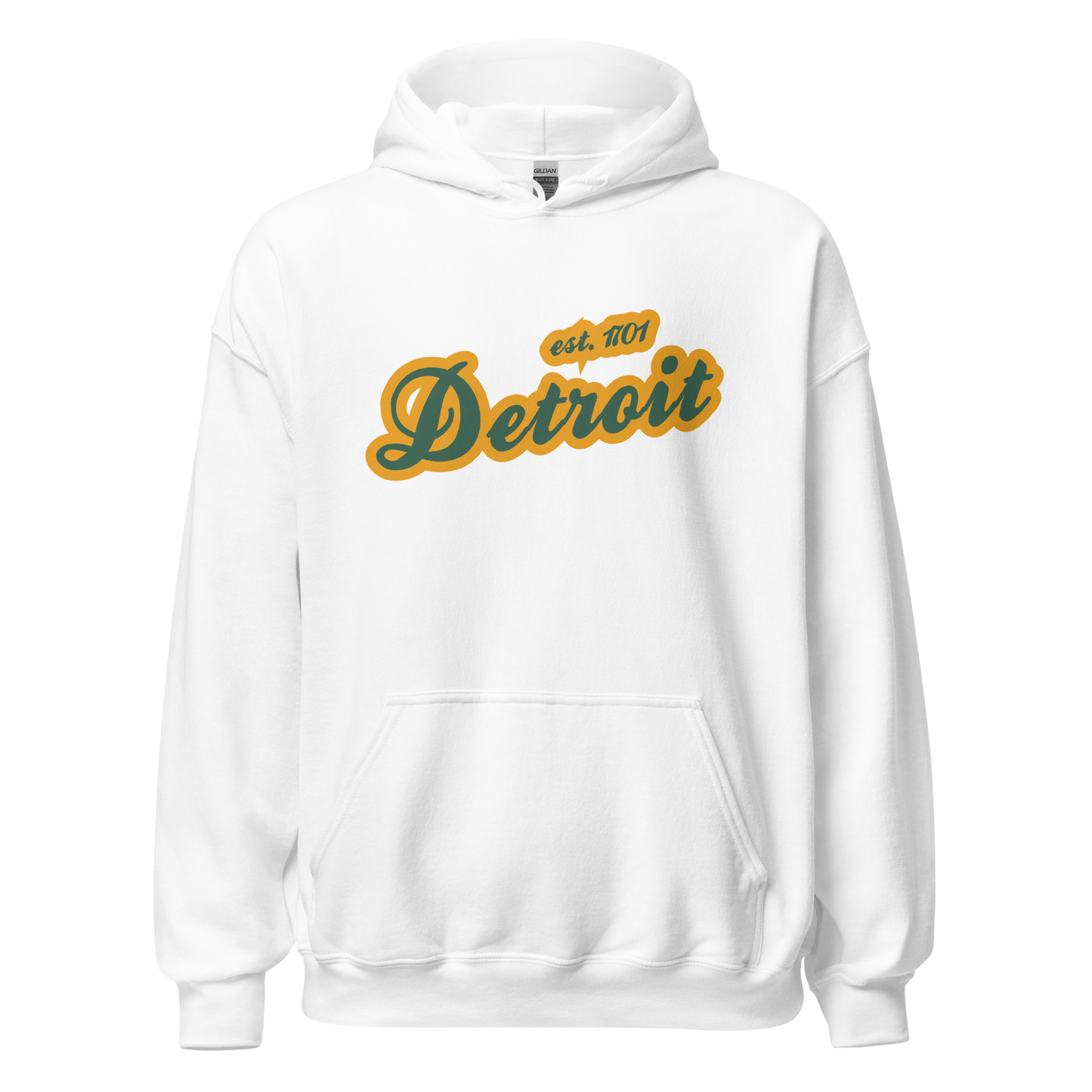 'Detroit EST. 1701' Hoodie (Ginger Ale Green Script Font) | Unisex Standard