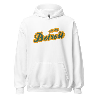 'Detroit EST. 1701' Hoodie (Ginger Ale Green Script Font) | Unisex Standard