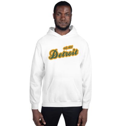 'Detroit EST. 1701' Hoodie (Ginger Ale Green Script Font) | Unisex Standard