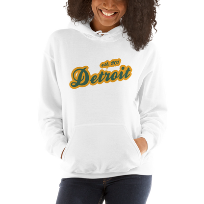 'Detroit EST. 1701' Hoodie (Ginger Ale Green Script Font) | Unisex Standard