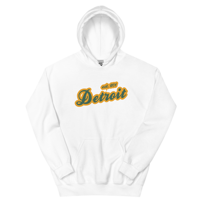 'Detroit EST. 1701' Hoodie (Ginger Ale Green Script Font) | Unisex Standard