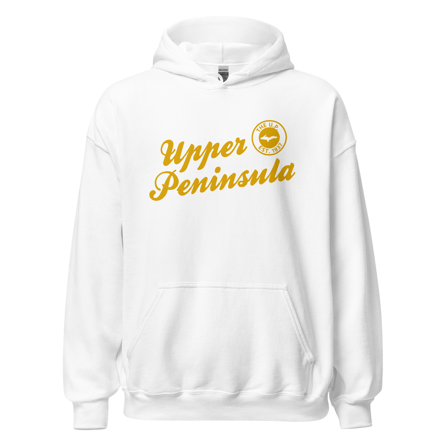 'Upper Peninsula EST. 1837' Hoodie (Gold Script Font) | Unisex Standard