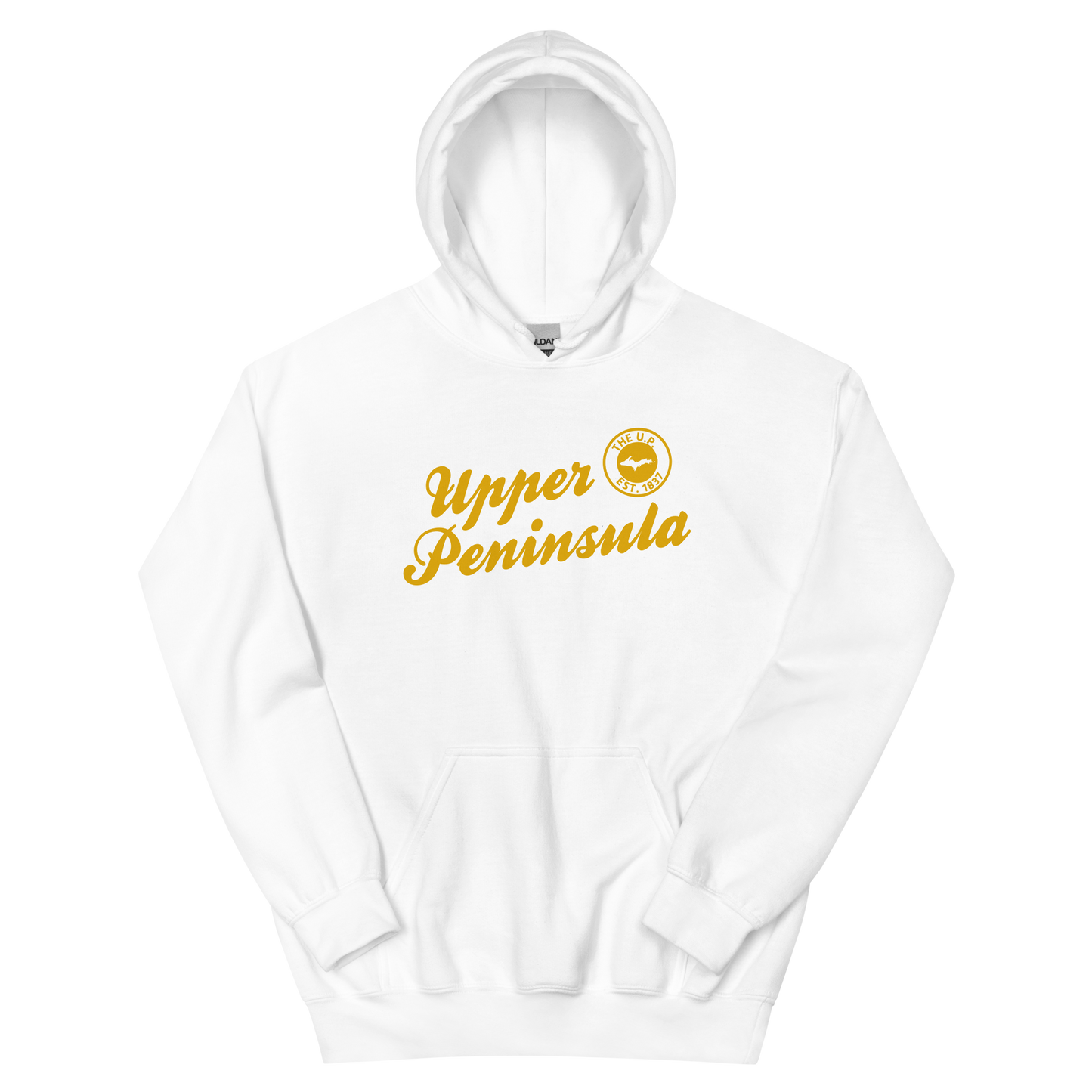 'Upper Peninsula EST. 1837' Hoodie (Gold Script Font) | Unisex Standard