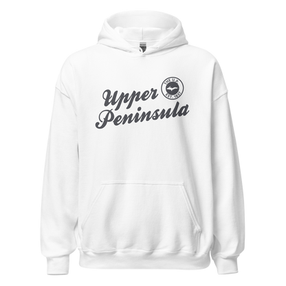 'Upper Peninsula EST. 1837' Hoodie (Iron Ore Grey Script Font) | Unisex Standard