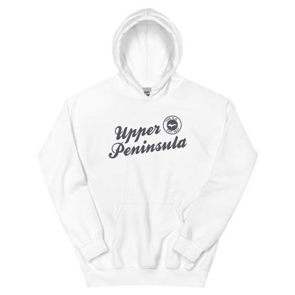 'Upper Peninsula EST. 1837' Hoodie (Iron Ore Grey Script Font) | Unisex Standard