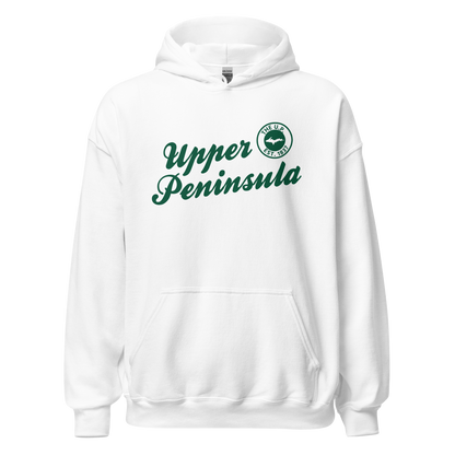 'Upper Peninsula EST. 1837' Hoodie (Superior Green Script Font) | Unisex Standard