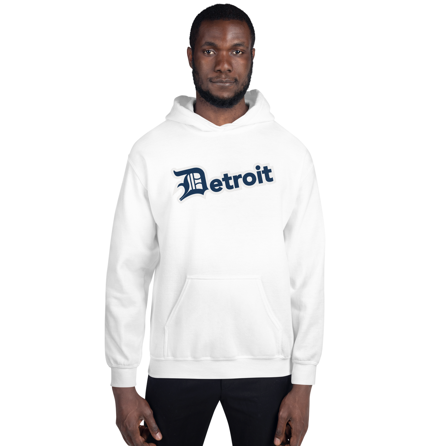 'Detroit' Hoodie (Navy w/ Old English 'D') | Unisex Standard