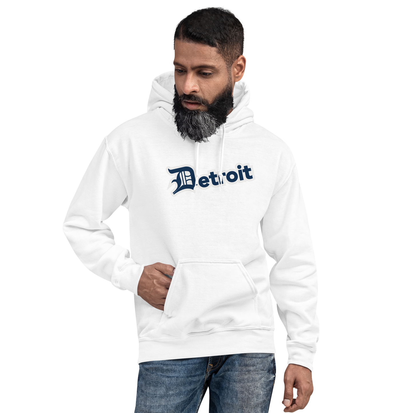 'Detroit' Hoodie (Navy w/ Old English 'D') | Unisex Standard