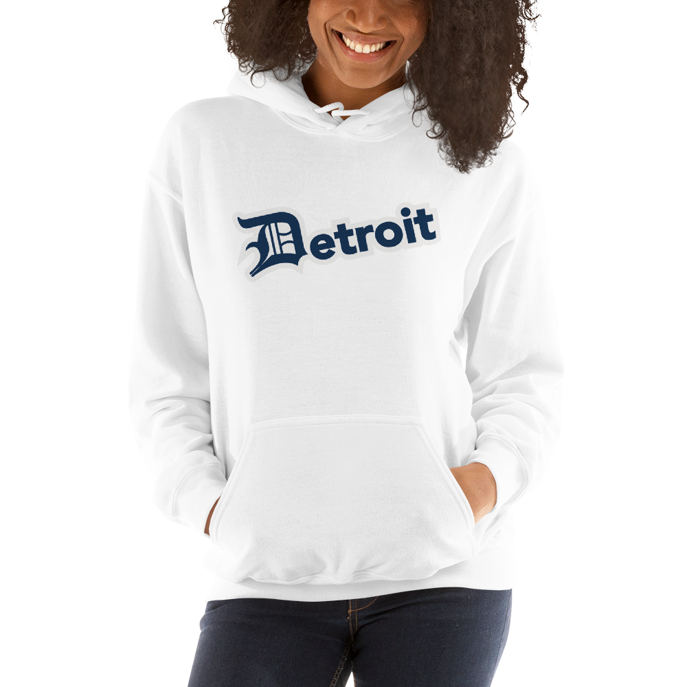 'Detroit' Hoodie (Navy w/ Old English 'D') | Unisex Standard