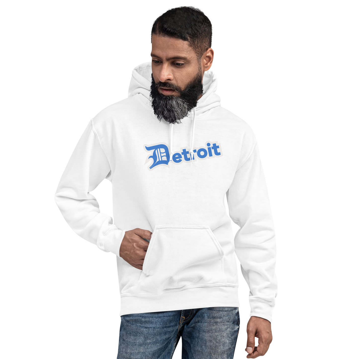 'Detroit' Hoodie (Azure w/ Old English 'D') | Unisex Standard