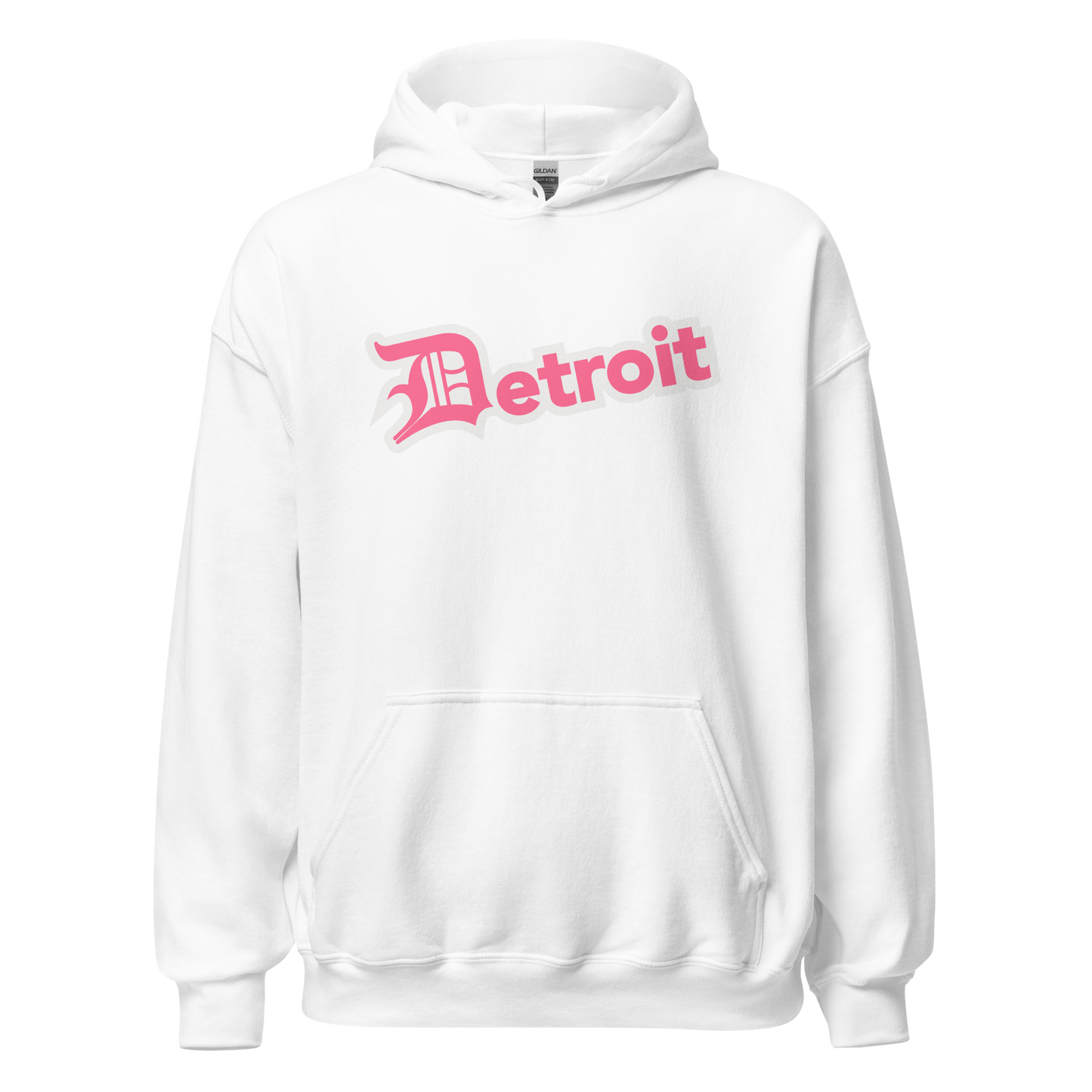 'Detroit' Hoodie (Rhodochrosite Pink w/ Old English 'D') | Unisex Standard