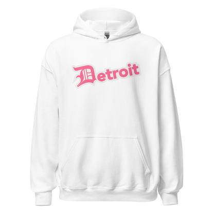 'Detroit' Hoodie (Rhodochrosite Pink w/ Old English 'D') | Unisex Standard