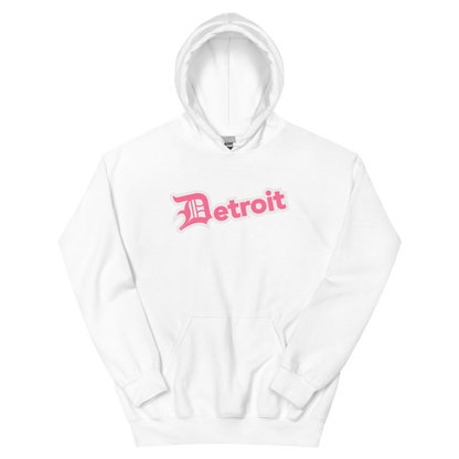 'Detroit' Hoodie (Rhodochrosite Pink w/ Old English 'D') | Unisex Standard