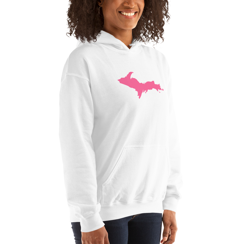 Michigan Upper Peninsula Hoodie (w/ Pink UP Outline) | Unisex Standard