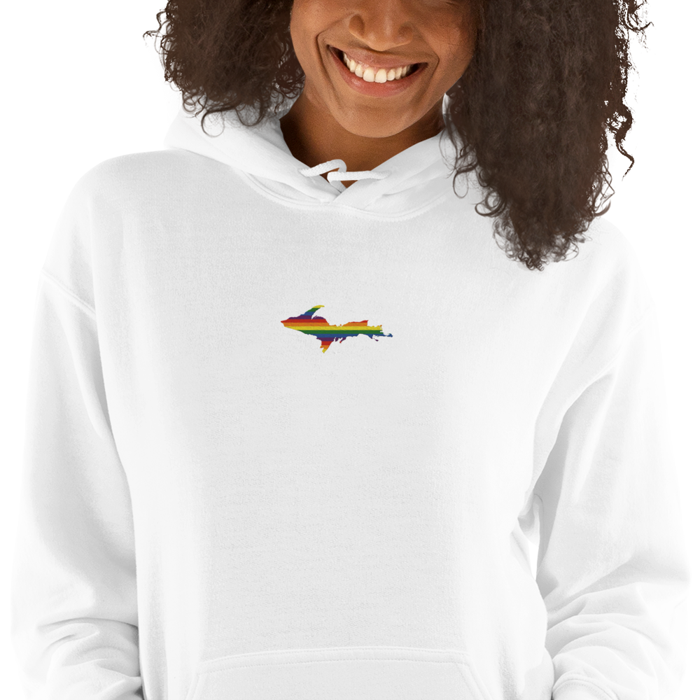 Michigan Upper Peninsula Hoodie (w/ Embroidered UP Pride Flag Outline) | Unisex Standard