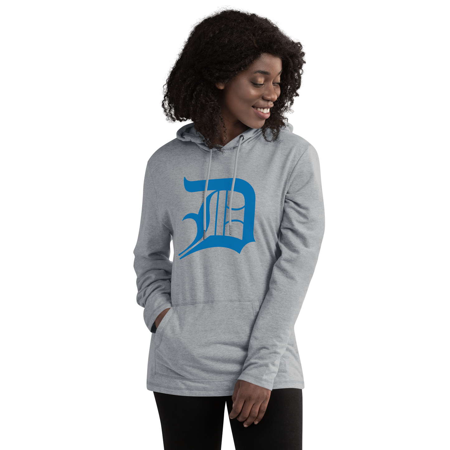 Detroit 'Old English D' Hoodie (Azure) | Unisex Lightweight