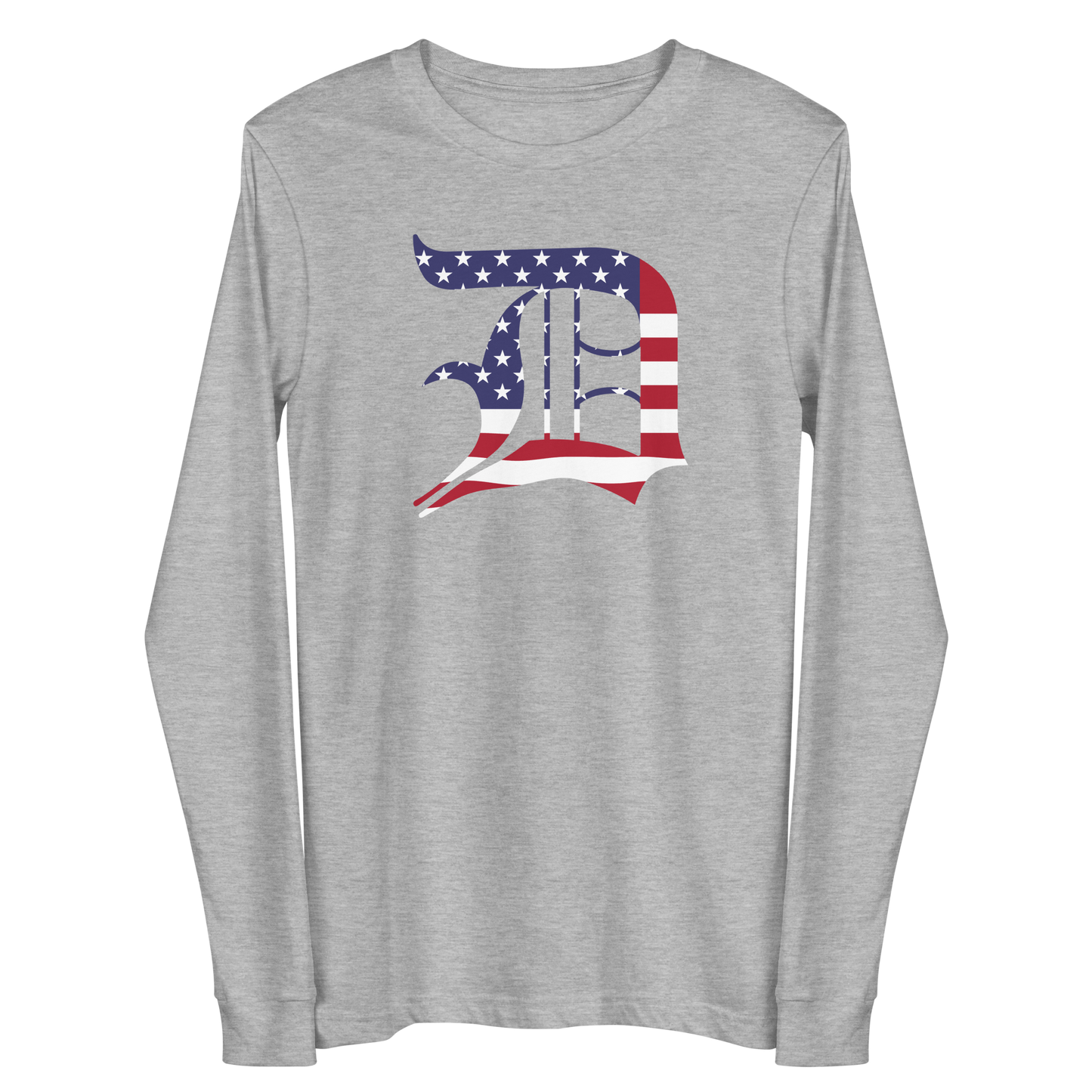 Detroit 'Old English D' T-Shirt (Patriotic Edition) | Unisex Long Sleeve