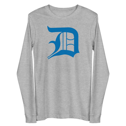 Detroit 'Old English D' T-Shirt (Azure) | Unisex Long Sleeve