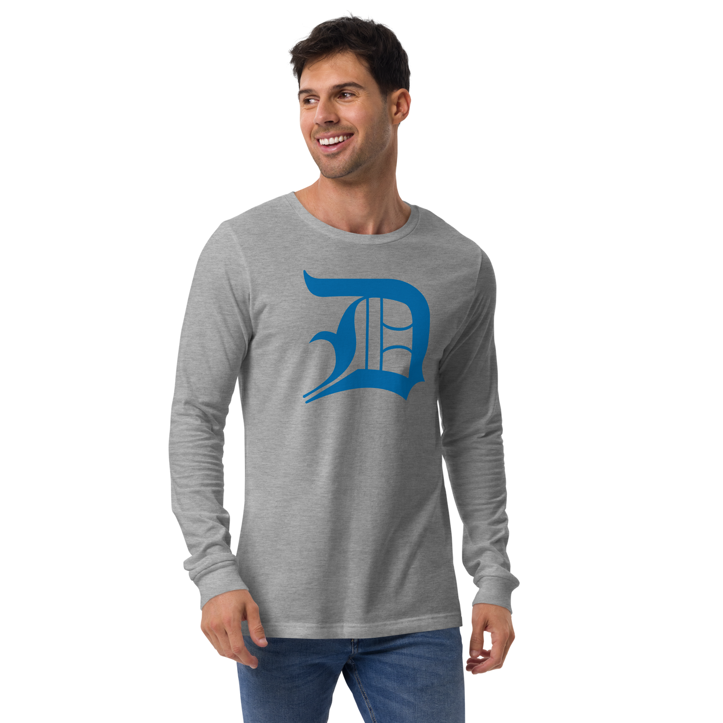 Detroit 'Old English D' T-Shirt (Azure) | Unisex Long Sleeve