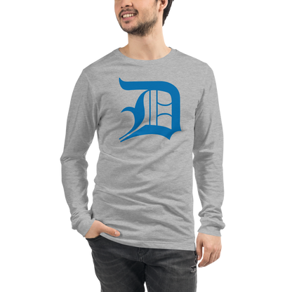 Detroit 'Old English D' T-Shirt (Azure) | Unisex Long Sleeve