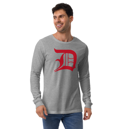 Detroit 'Old English D' T-Shirt (Aliform Red) | Unisex Long Sleeve