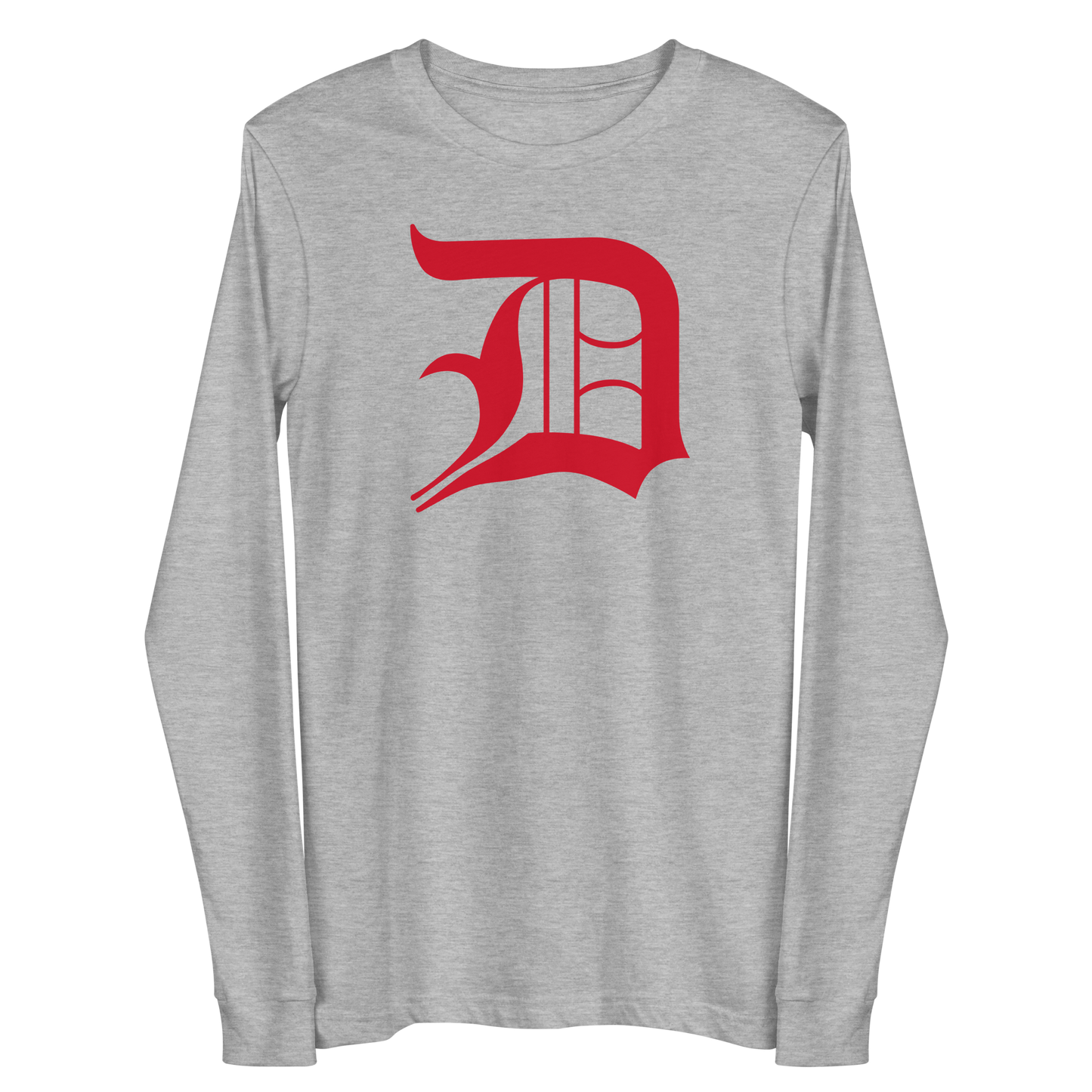 Detroit 'Old English D' T-Shirt (Aliform Red) | Unisex Long Sleeve