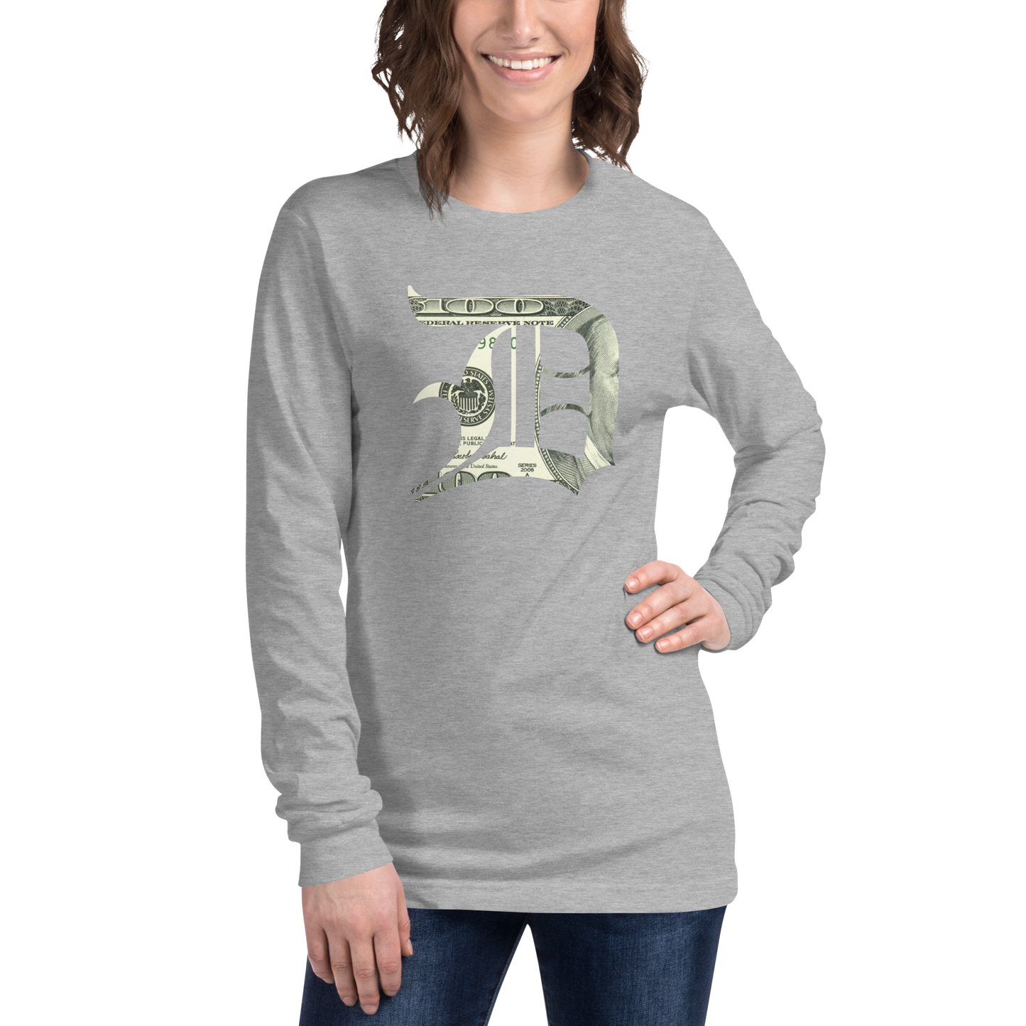 Detroit 'Old English D' T-Shirt (Benjamins Edition) | Unisex Long Sleeve