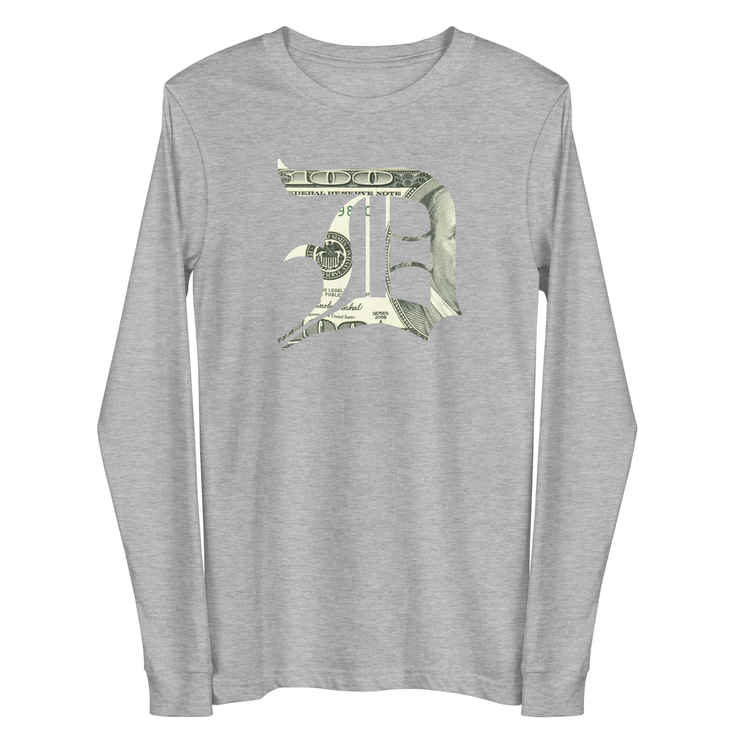 Detroit 'Old English D' T-Shirt (Benjamins Edition) | Unisex Long Sleeve