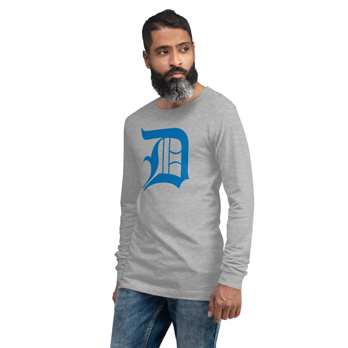 Detroit 'Old English D' T-Shirt (Azure) | Unisex Long Sleeve