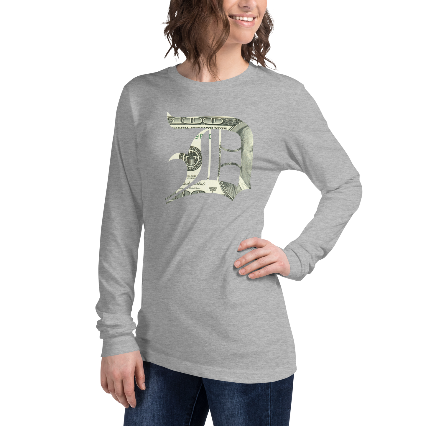 Detroit 'Old English D' T-Shirt (Benjamins Edition) | Unisex Long Sleeve