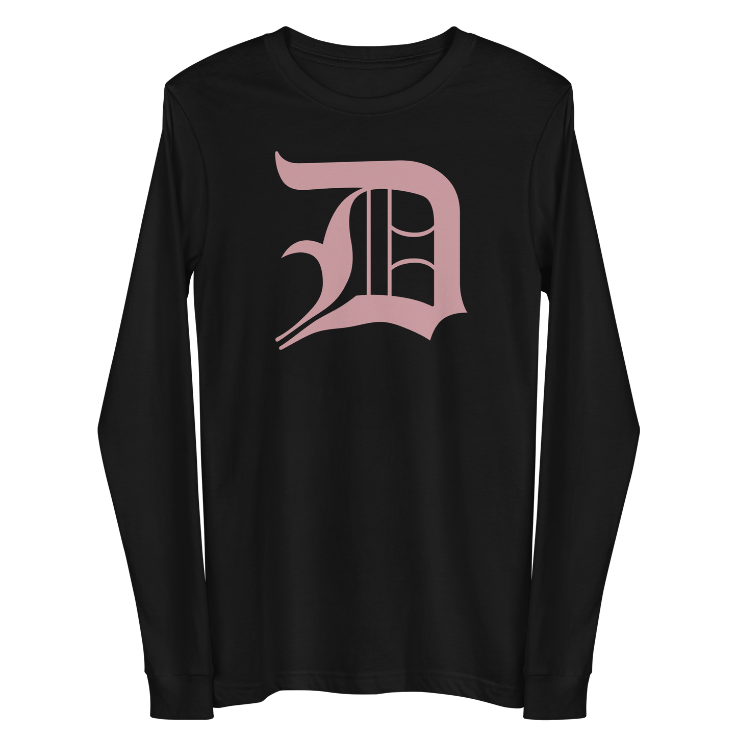 Detroit 'Old English D' T-Shirt (Cherry Blossom Pink) | Unisex Long Sleeve