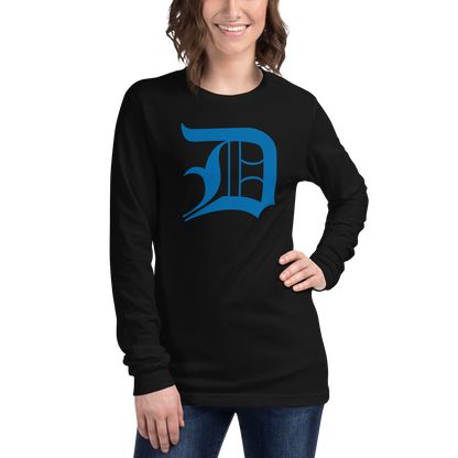 Detroit 'Old English D' T-Shirt (Azure) | Unisex Long Sleeve