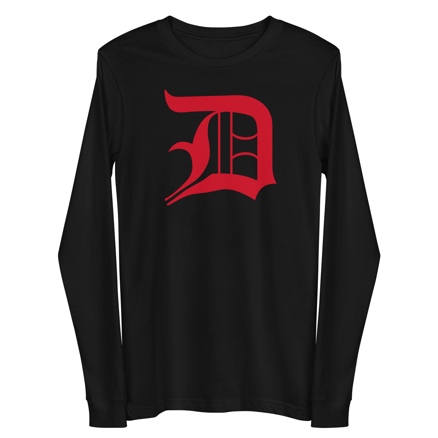 Detroit 'Old English D' T-Shirt (Aliform Red) | Unisex Long Sleeve