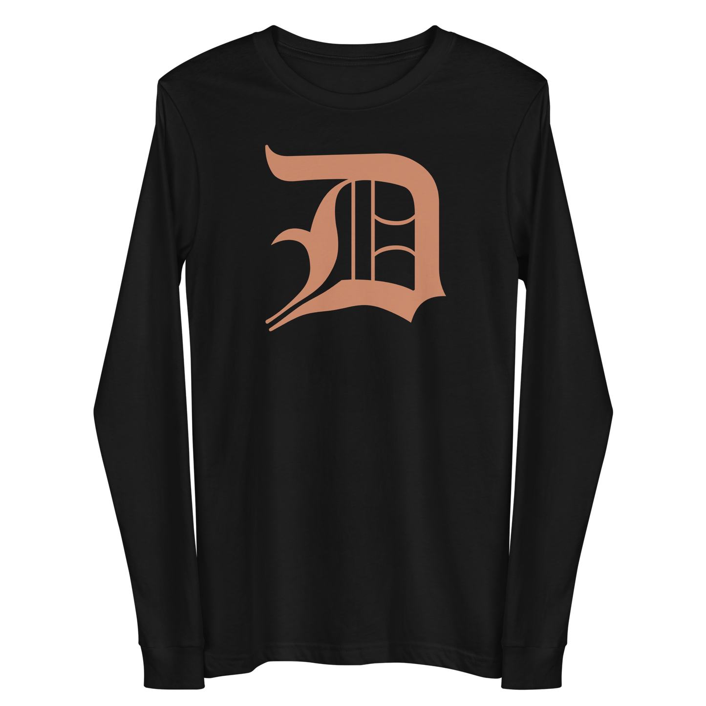 Detroit 'Old English D' T-Shirt (Copper Color) | Unisex Long Sleeve