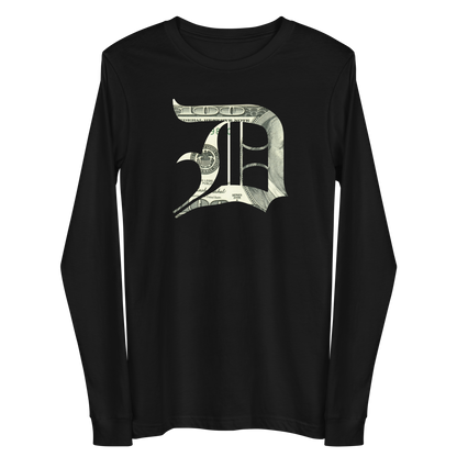 Detroit 'Old English D' T-Shirt (Benjamins Edition) | Unisex Long Sleeve