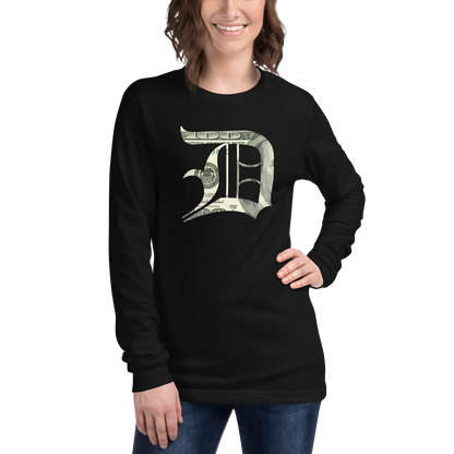 Detroit 'Old English D' T-Shirt (Benjamins Edition) | Unisex Long Sleeve