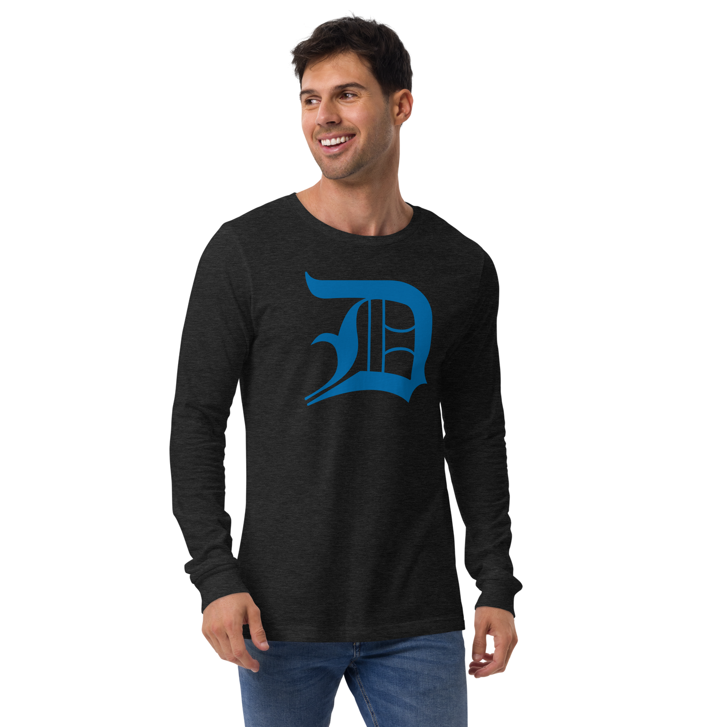 Detroit 'Old English D' T-Shirt (Azure) | Unisex Long Sleeve